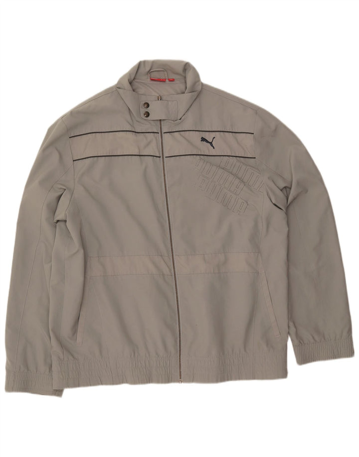 Ανδρική φόρμα γυμναστικής με γραφικά PUMA Top Jacket XL Grey Polyester