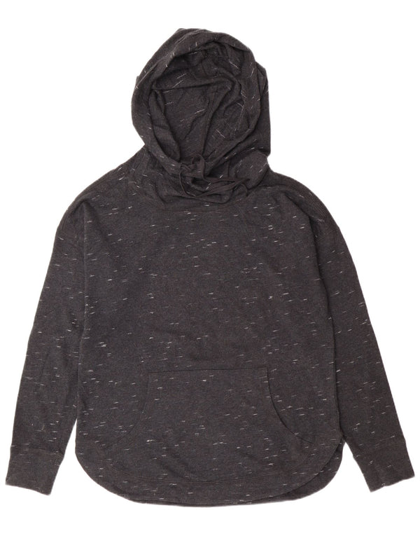 Champion Women's Oversized Hoodie Jumper UK 10 Small Grey Flecked Cotton