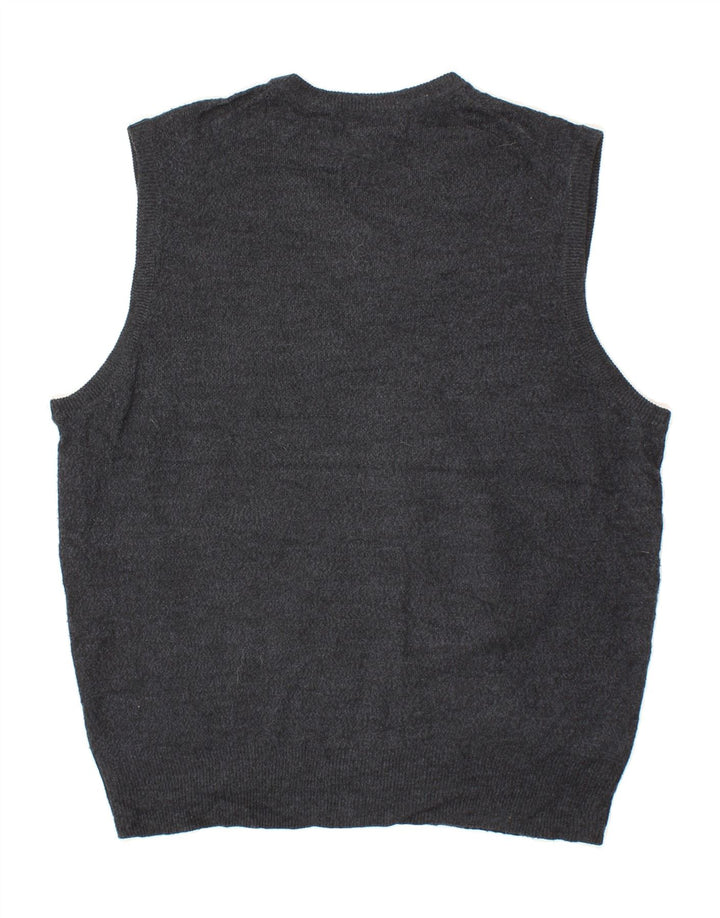 DOCKERS Mens Vest Tank Top Large Navy Blue Houndstooth Acrylic Vintage Dockers and Second-Hand Dockers from Messina Hembry 