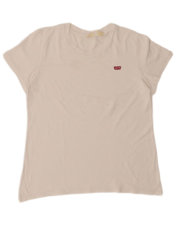 LEVI'S Γυναικείο T-Shirt Top UK 14 Medium White