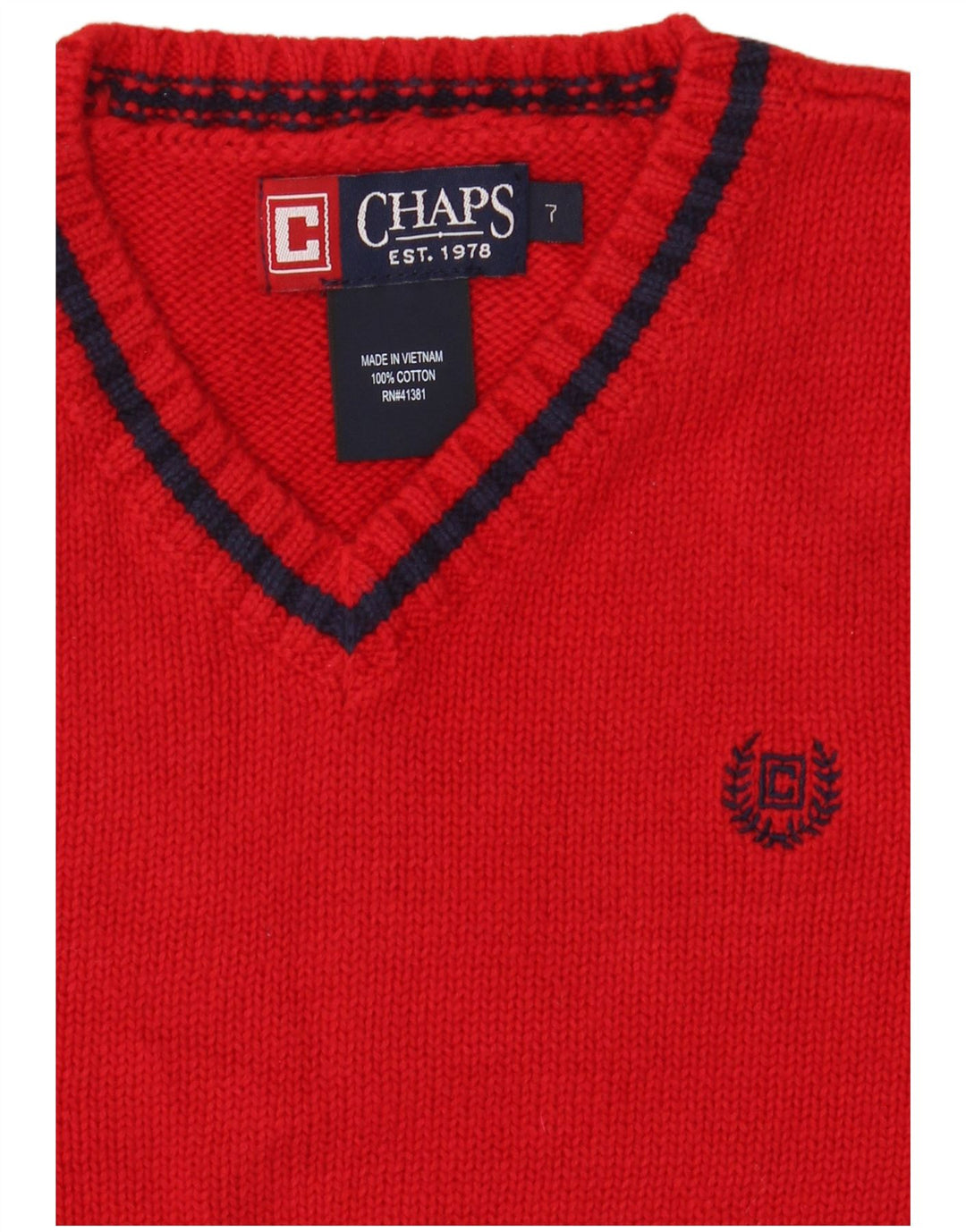 Chaps Girls Vest Tank Top 6-7 Years Red Cotton