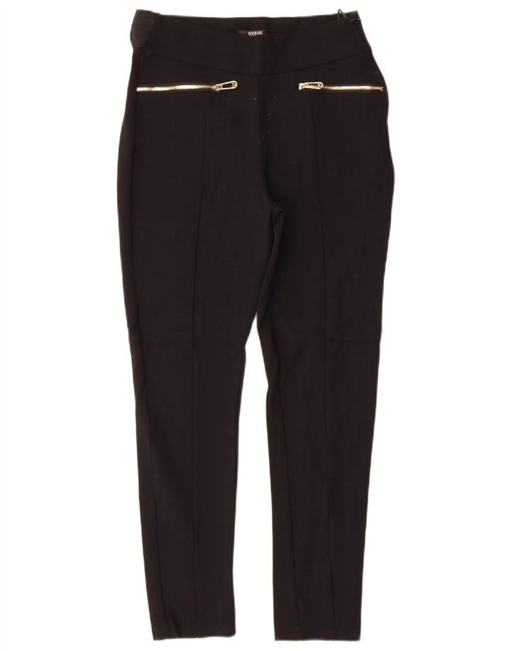 GUESS Womens Slim Casual Trousers Medium W28 L26 Black Viscose