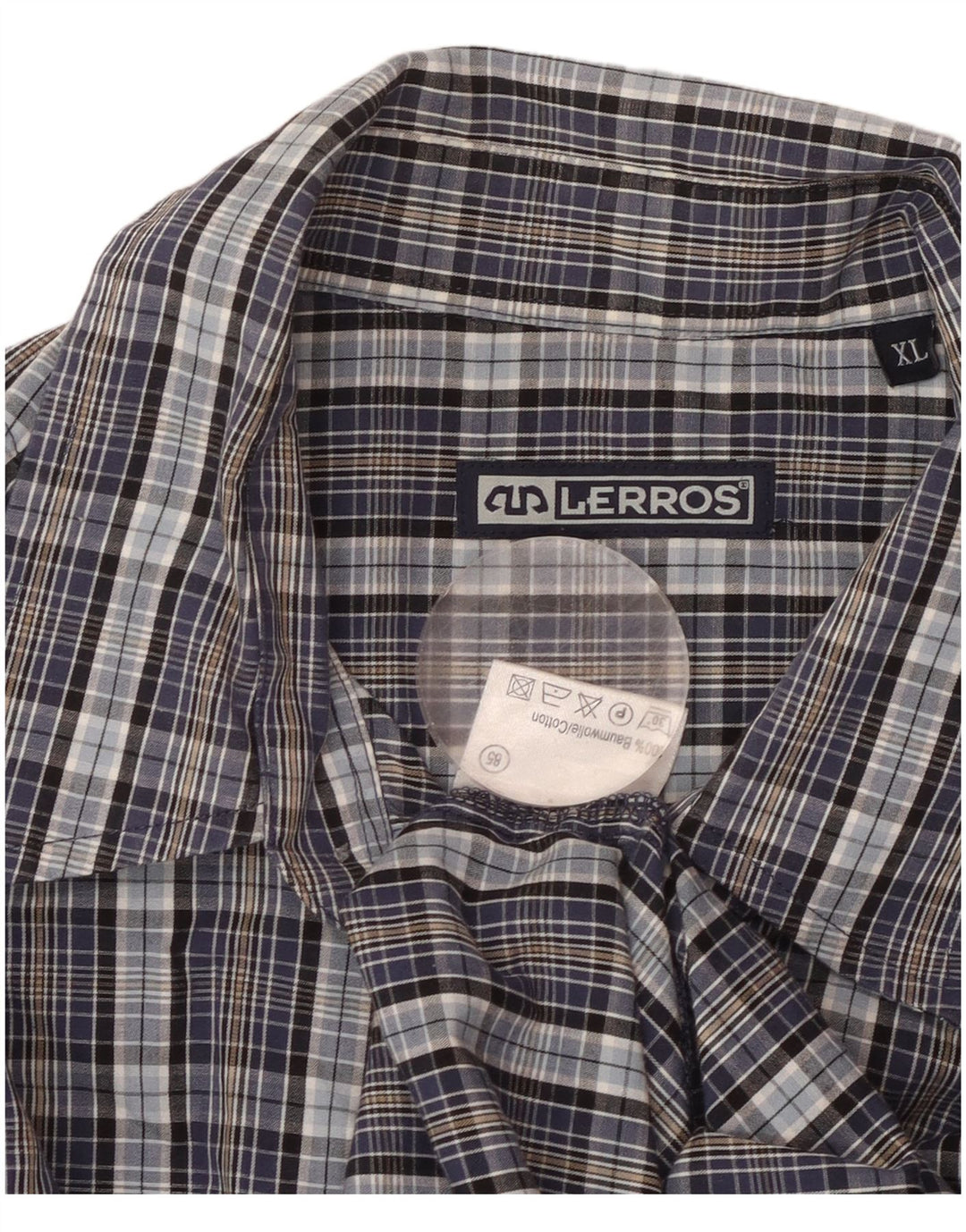 Ανδρικό πουκάμισο LERROS XL Blue Check Cotton