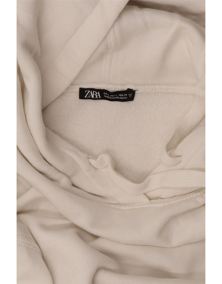 Zara Γυναικείο Hoodie Jumper UK 16 Large White