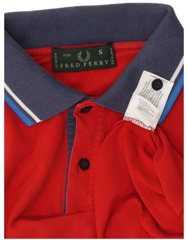 FRED PERRY Ανδρικό πουκάμισο πόλο με μικρό κόκκινο χρώμα, βαμβακερό