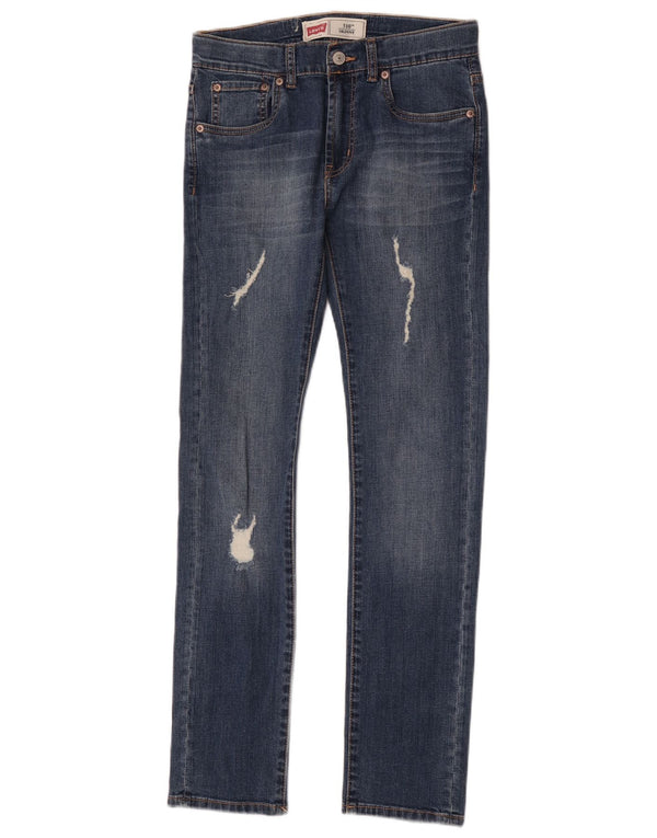 Levi's Boys 510 Distressed Skinny Jeans 13-14 ετών W28 L30 Blue Cotton