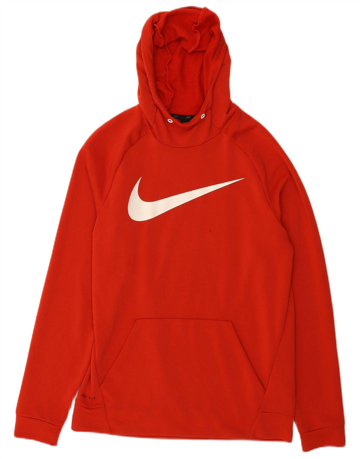 Nike Mens Dri Fit Graphic Hoodie Jumper Μεσαίο πορτοκαλί πολυεστέρας