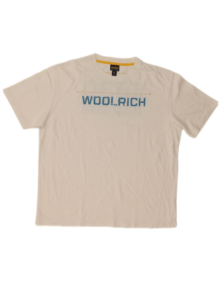 Woolrich Ανδρικό γραφικό T-Shirt Top XL Λευκό βαμβακερό