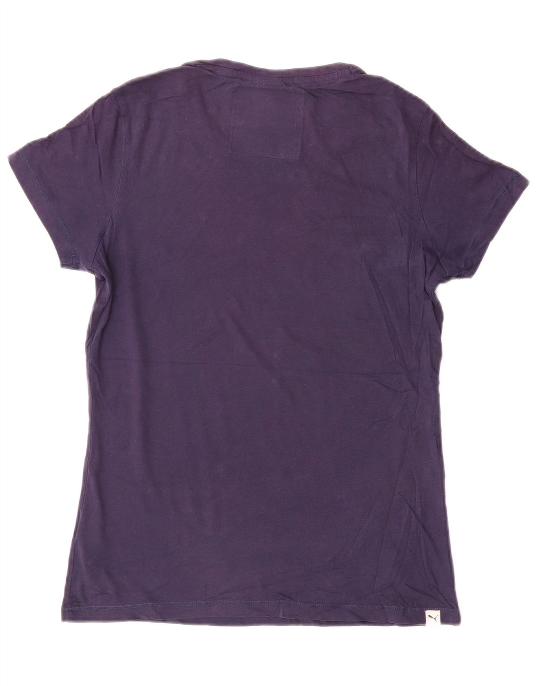 Γυναικείο γραφικό μπλουζάκι Puma τοπ βρετανικό 12 μεσαίο ναυτικό μπλε βαμβακερό