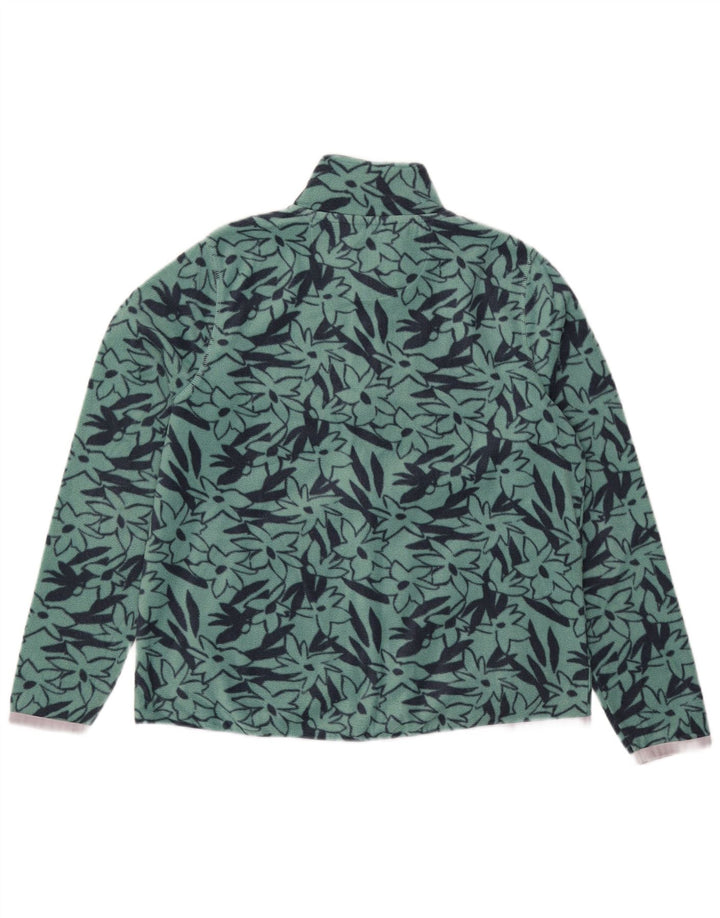 Weird Fish Γυναικείο Fleece Jacket UK 14 Large Green Floral Polyester