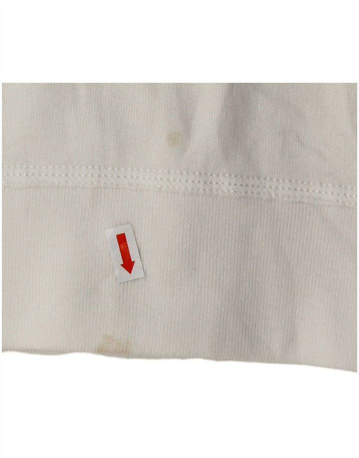 HOLLISTER Γυναικεία φόρμα φόρμας γραφικά Top Jacket UK 14 μεγάλο λευκό βαμβακερό