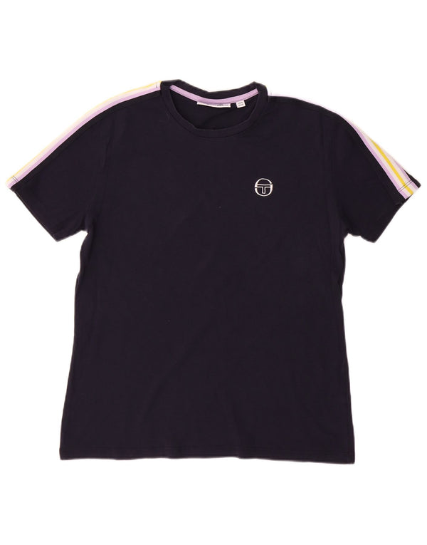 SERGIO TACCHINI Ανδρικό T-Shirt Top Small Navy Blue Colourblock