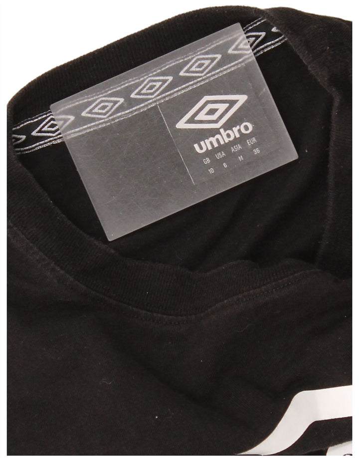 Γυναικείο Umbro Crop Oversized γραφικό μακρυμάνικο UK 10 Small Black