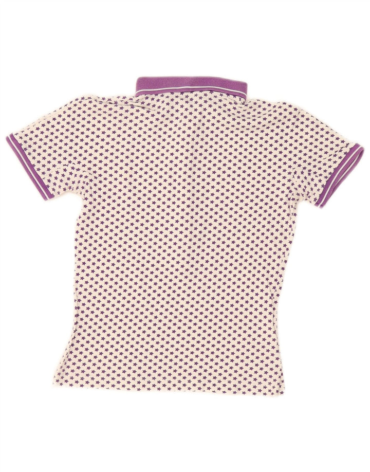 Fred Perry γυναικείο πουκάμισο πόλο UK 12 μεσαίου λευκού βαμβακερό στίγμα