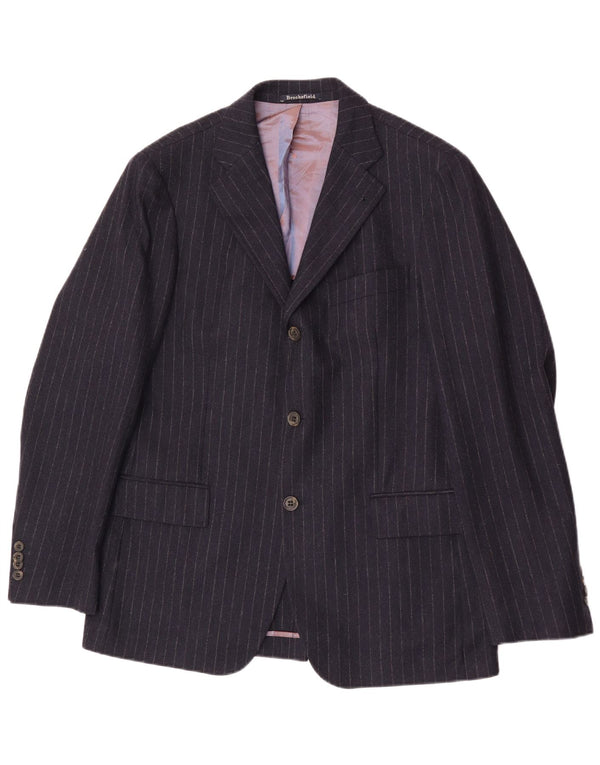 Brooksfield Ανδρικό σακάκι με 3 κουμπιά μπλέιζερ IT 50 Large Navy Blue Pinstripe