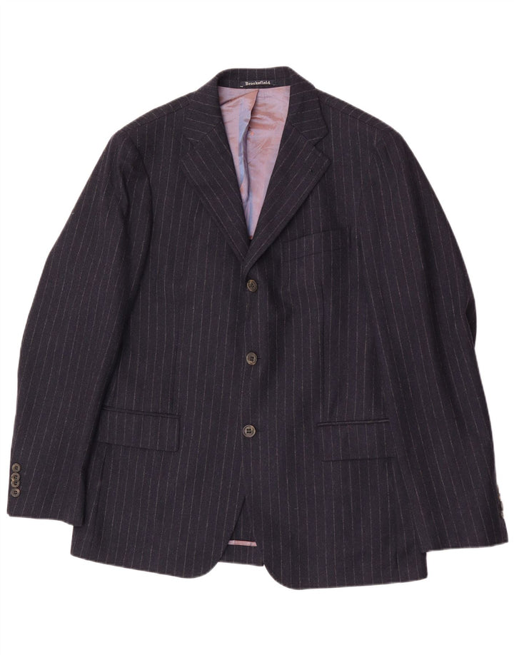 Brooksfield Ανδρικό σακάκι με 3 κουμπιά μπλέιζερ IT 50 Large Navy Blue Pinstripe