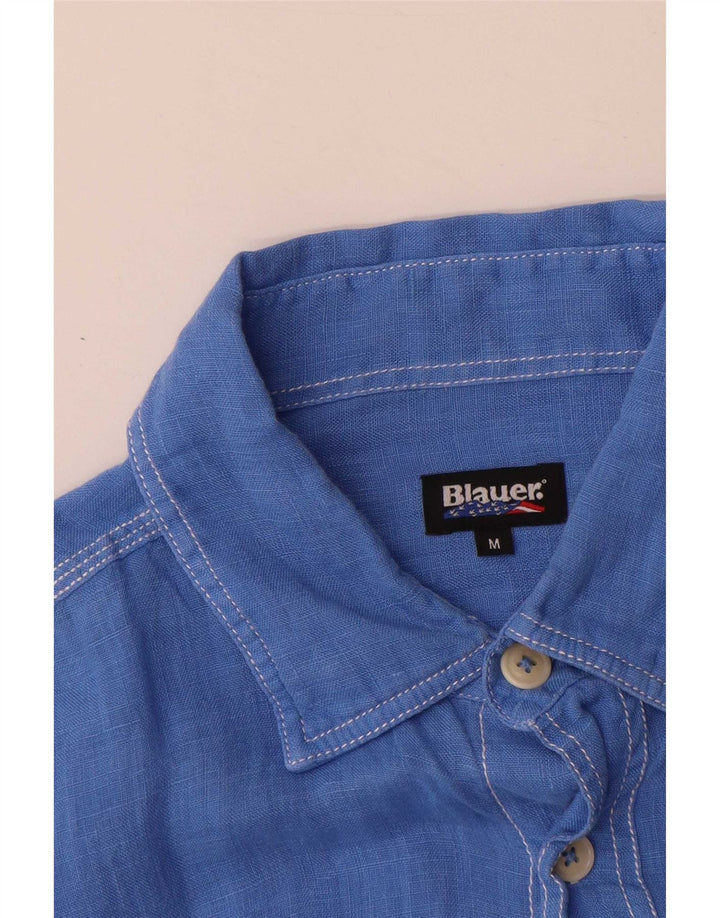 Ανδρικό πουκάμισο Blauer με μεσαίο μπλε λινό