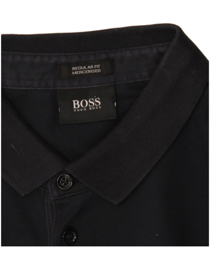 Ανδρικό μπλουζάκι πόλο Hugo Boss με κανονική εφαρμογή, μεσαίο μαύρο