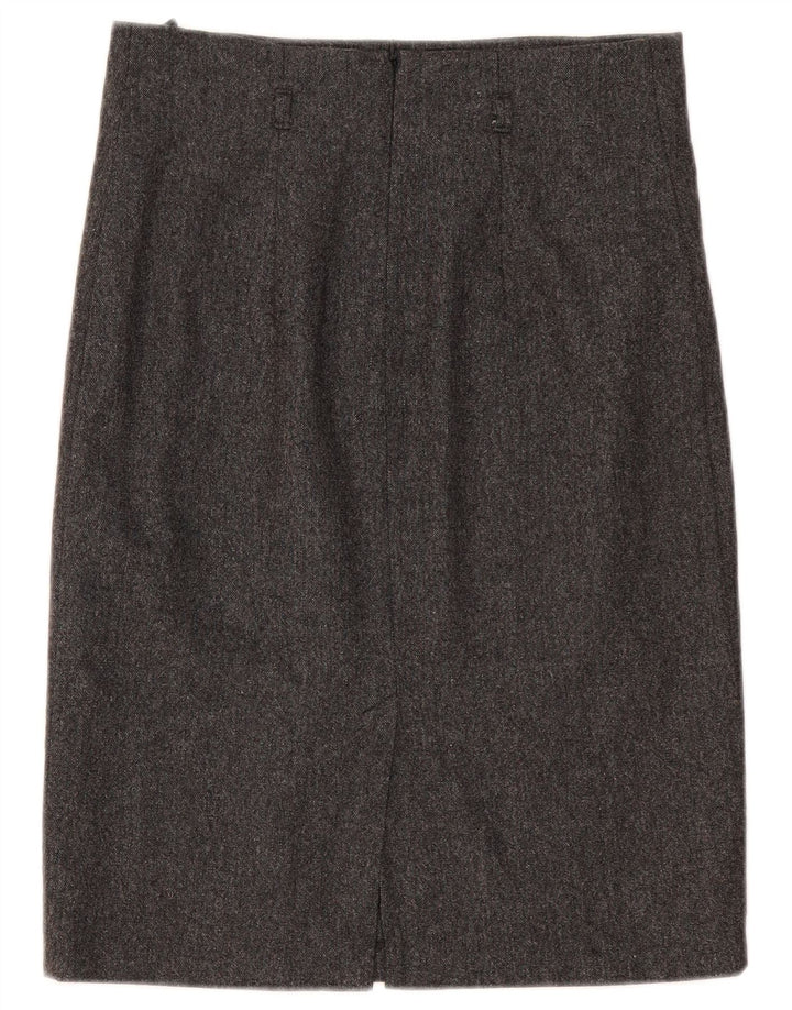 Γυναικεία ίσια φούστα Benetton IT 42 Medium W30 Γκρι μαλλί