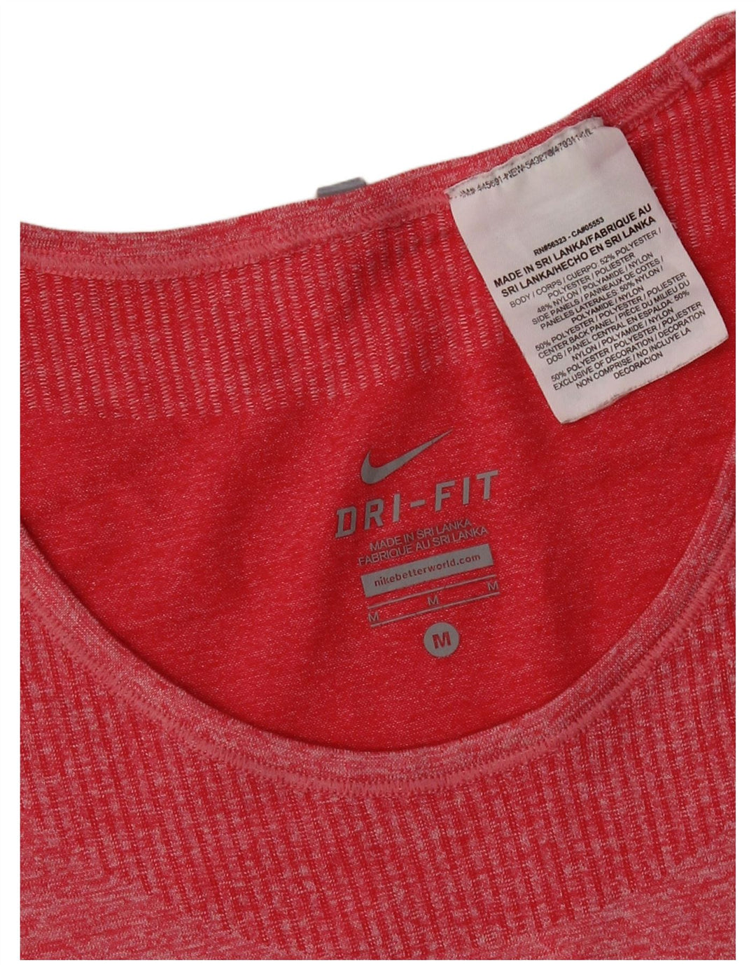 Γυναικείο μπλουζάκι Nike Dri Fit Top 12 μεσαίου κόκκινου πολυεστέρα