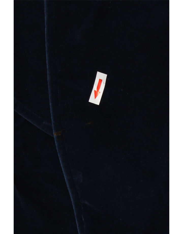 Vintage Γυναικείο Velvet Blazer Jacket UK 12 Medium Navy Blue