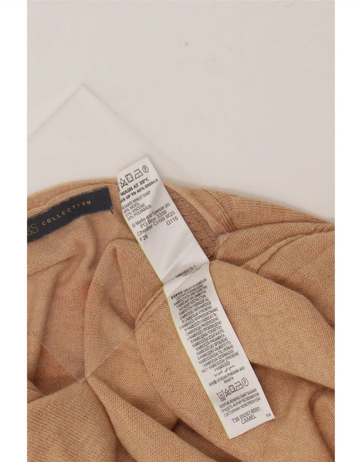 Marks & Spencer Γυναικείο πουλόβερ με λαιμόκοψη με V λαιμόκοψη UK 12 μεσαίο μπεζ μαλλί