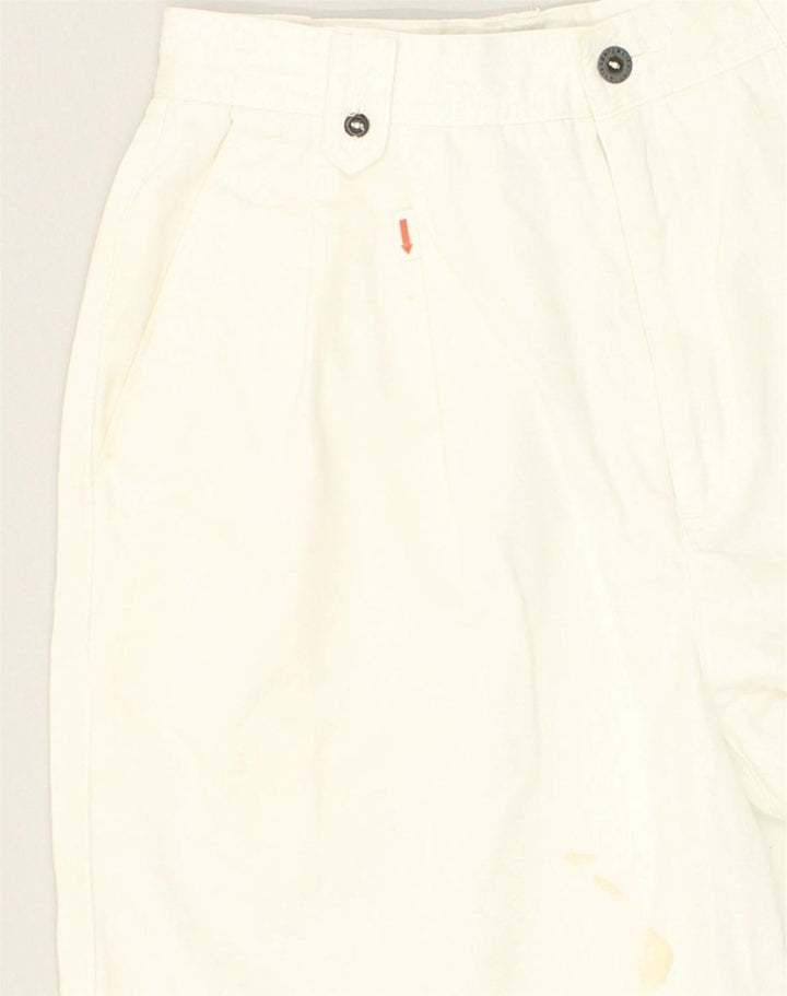 VINTAGE Womens Pegged Chino Shorts UK 4 XS W24 White Cotton | Vintage Vintage | Thrift | Second-Hand Vintage | Used Clothing | Messina Hembry 