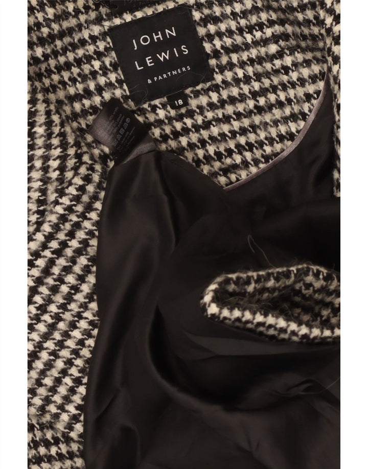John Lewis Γυναικείο παλτό με διπλό στήθος UK 18 XL Μαύρο Houndstooth