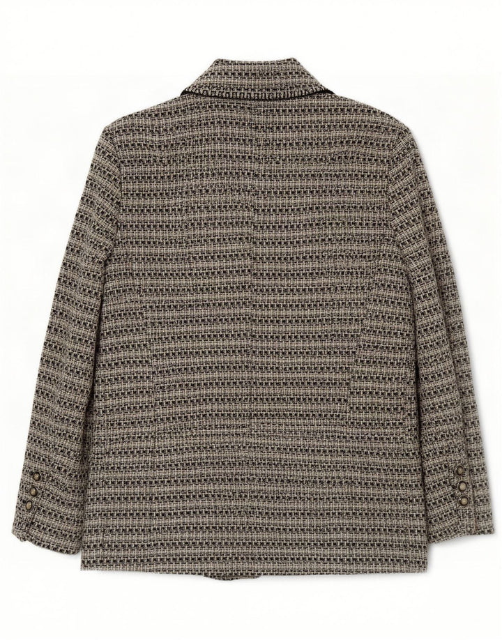 Zara Γυναικείο μπουφάν blazer UK 18 XL Γκρι ριγέ πολυεστέρας