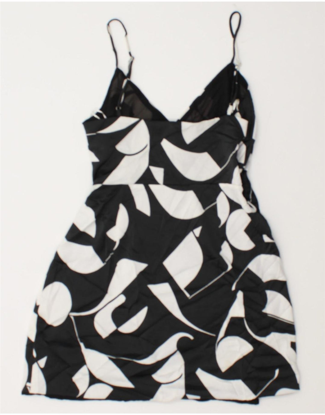 Zara Γυναικείο Mini Sundress UK 8 Small Black Geometric