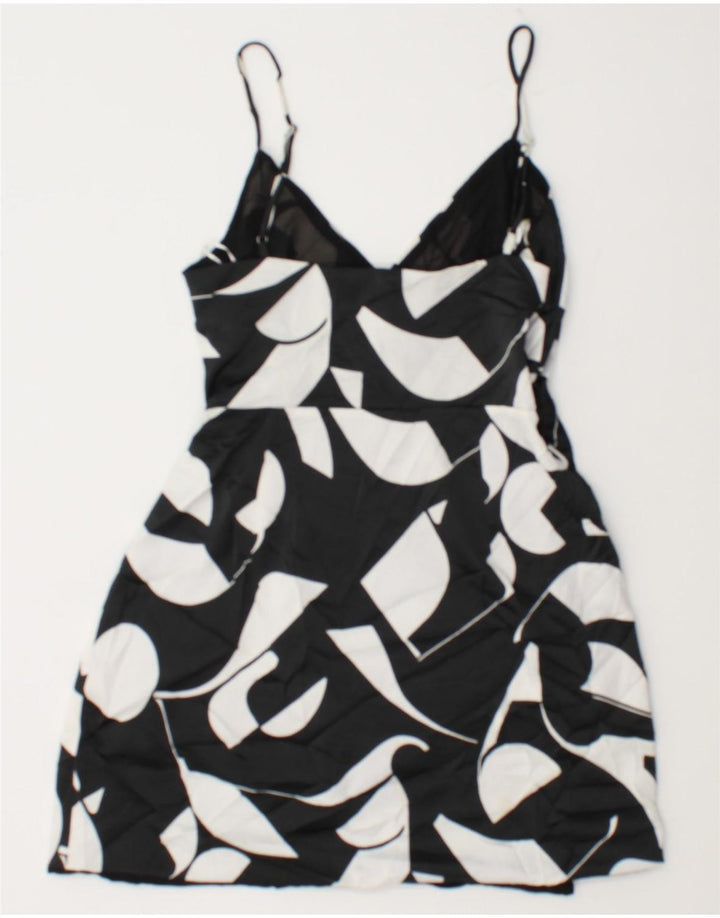 Zara Γυναικείο Mini Sundress UK 8 Small Black Geometric