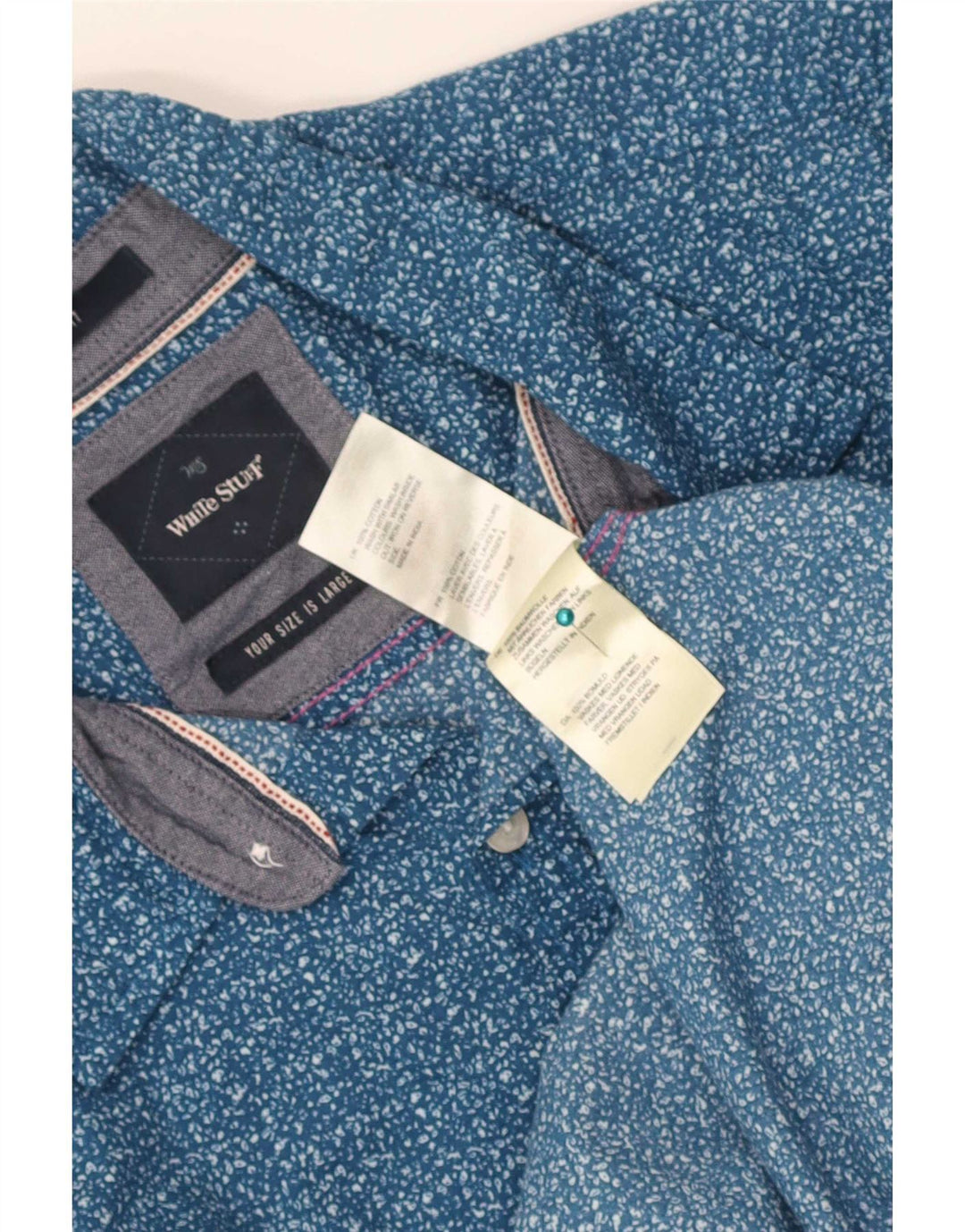 White Stuff Ανδρικό πουκάμισο Slim Fit Μεγάλο μπλε βαμβακερό στίγμα