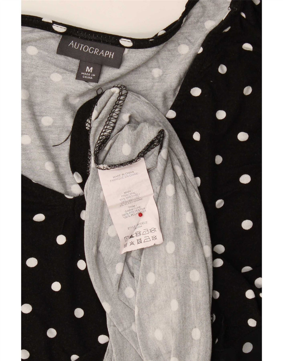 Marks & Spencer Γυναικεία Αυτόγραφη Μακρυμάνικη Μπλούζα Τοπ UK 14 Μεσαίο Μαύρο
