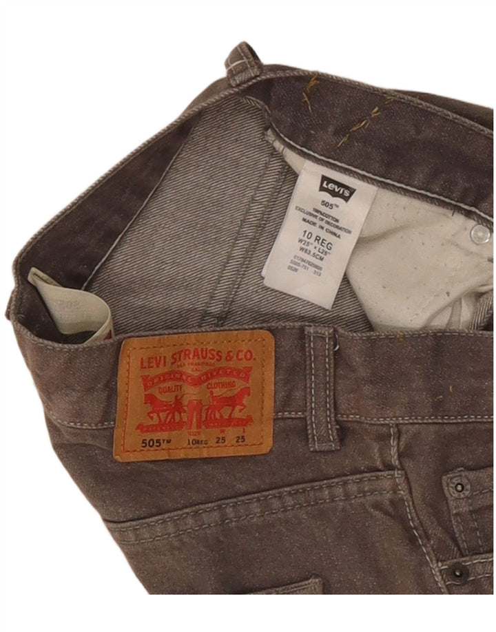 Levi's Womens 505 Regular Straight Jeans W25 L25 Γκρι βαμβακερό