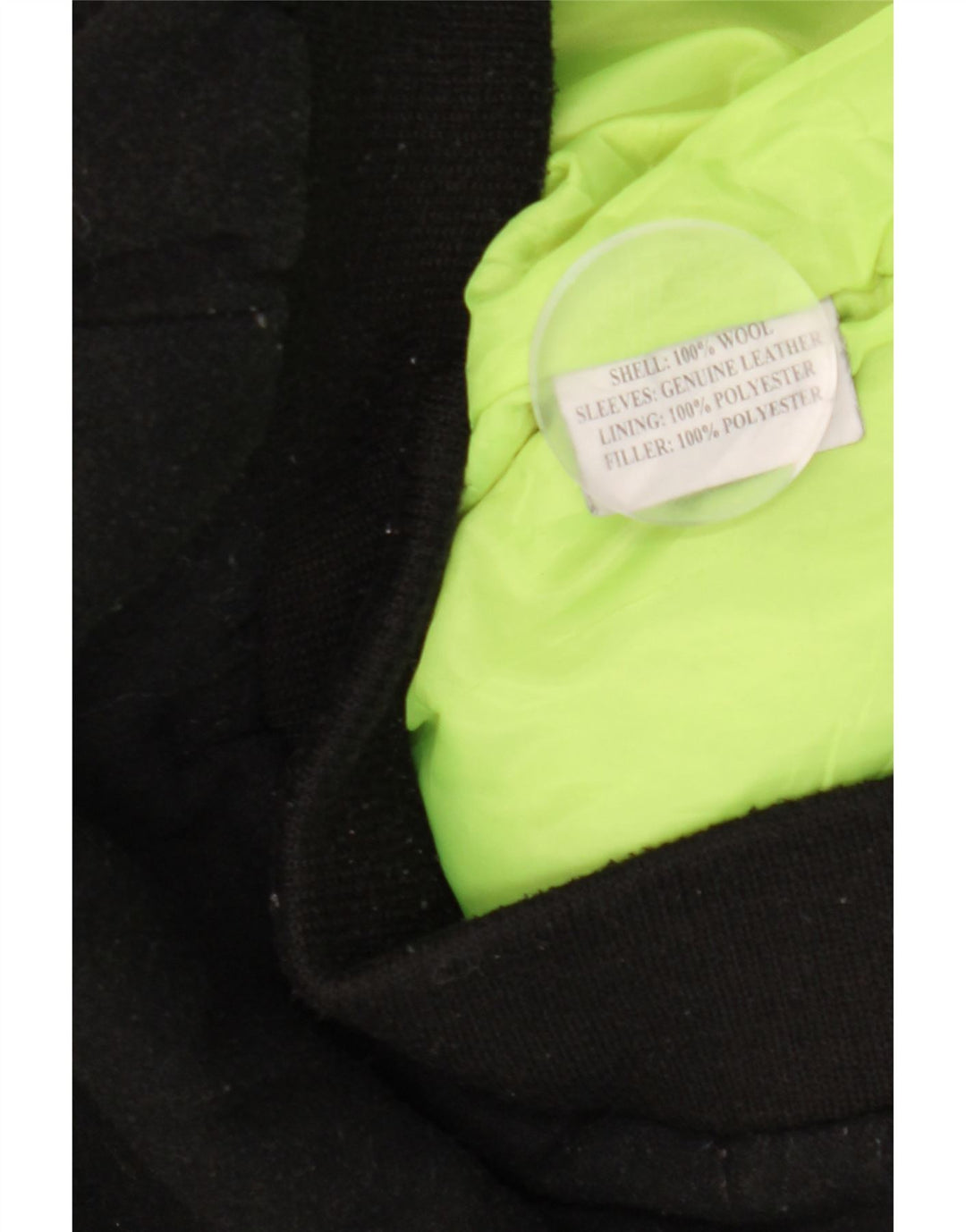 Ανδρικό γραφικό Bomber Jacket Dolly Noire UK 40 Large Black Wool