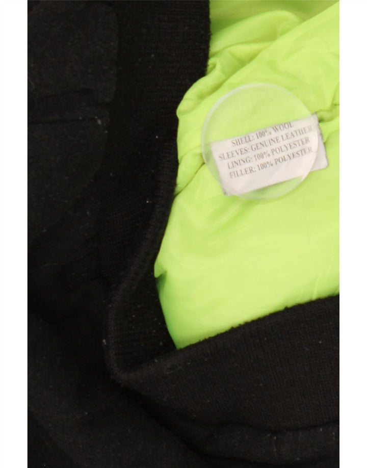 Ανδρικό γραφικό Bomber Jacket Dolly Noire UK 40 Large Black Wool