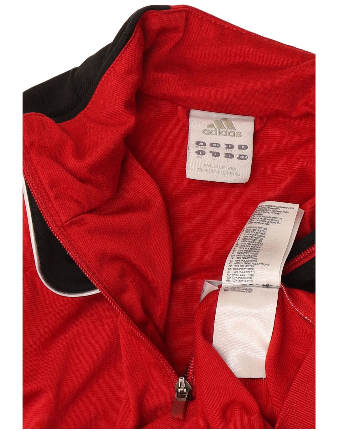 Ανδρική αθλητική φόρμα Adidas Top Jacket UK 38/40 Μεσαίου κόκκινου χρώματος πολυεστέρας