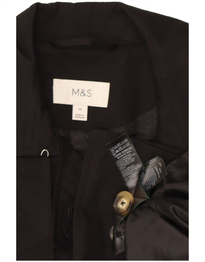 Marks & Spencer Γυναικεία καμπαρντίνα με διπλό στήθος UK 10 Small Black