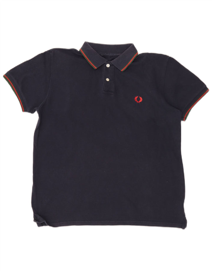 Fred Perry Ανδρικό πουκάμισο πόλο μεσαίου μπλε βαμβακερό