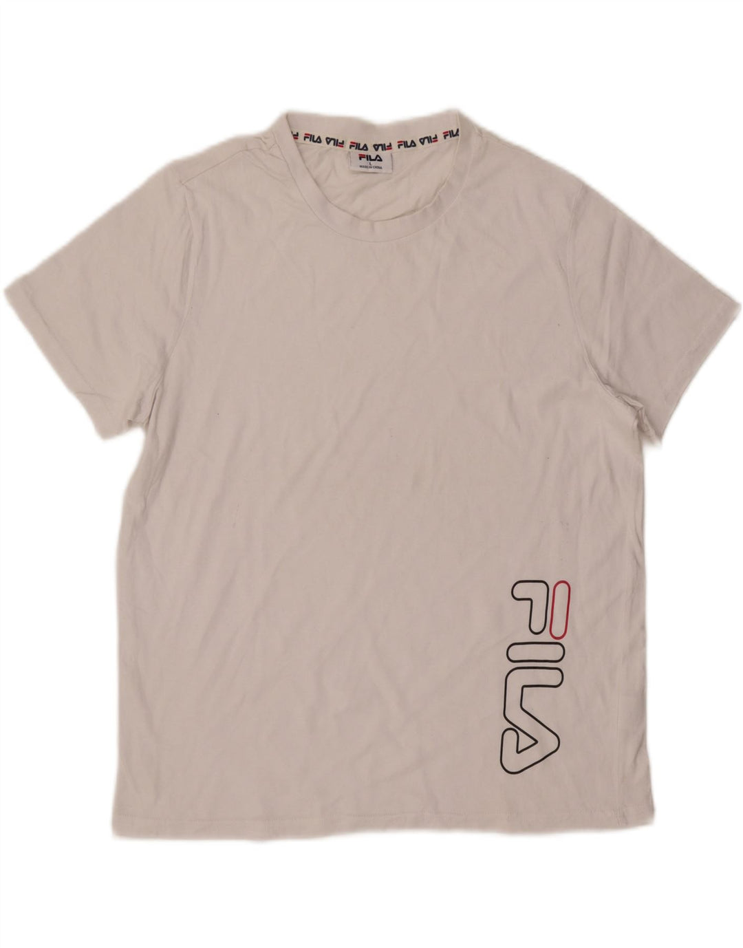 Ανδρικό γραφικό T-Shirt Fila Top μεγάλο λευκό βαμβακερό