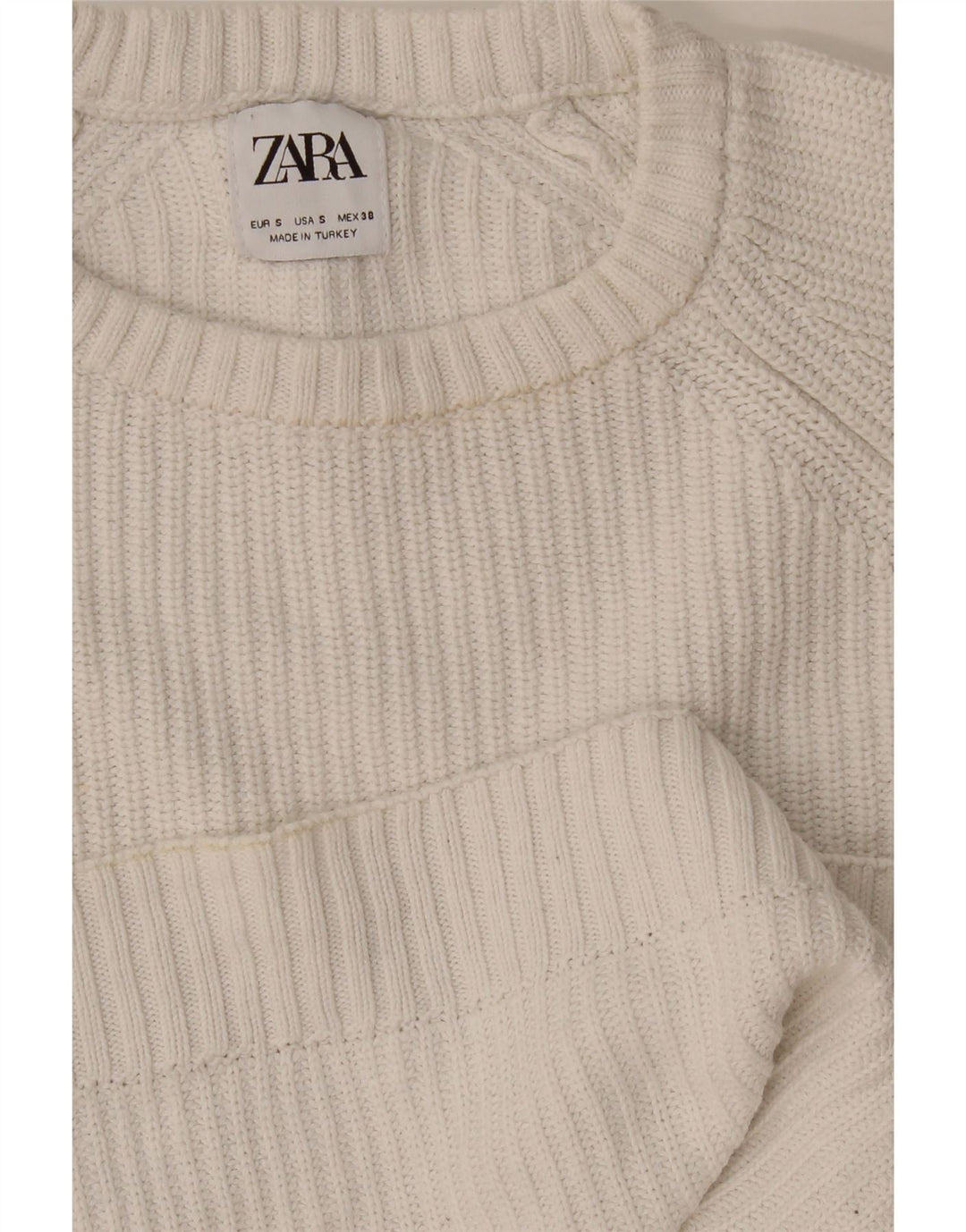 Ανδρικό πουλόβερ Zara Crew Neck Jumper Small White