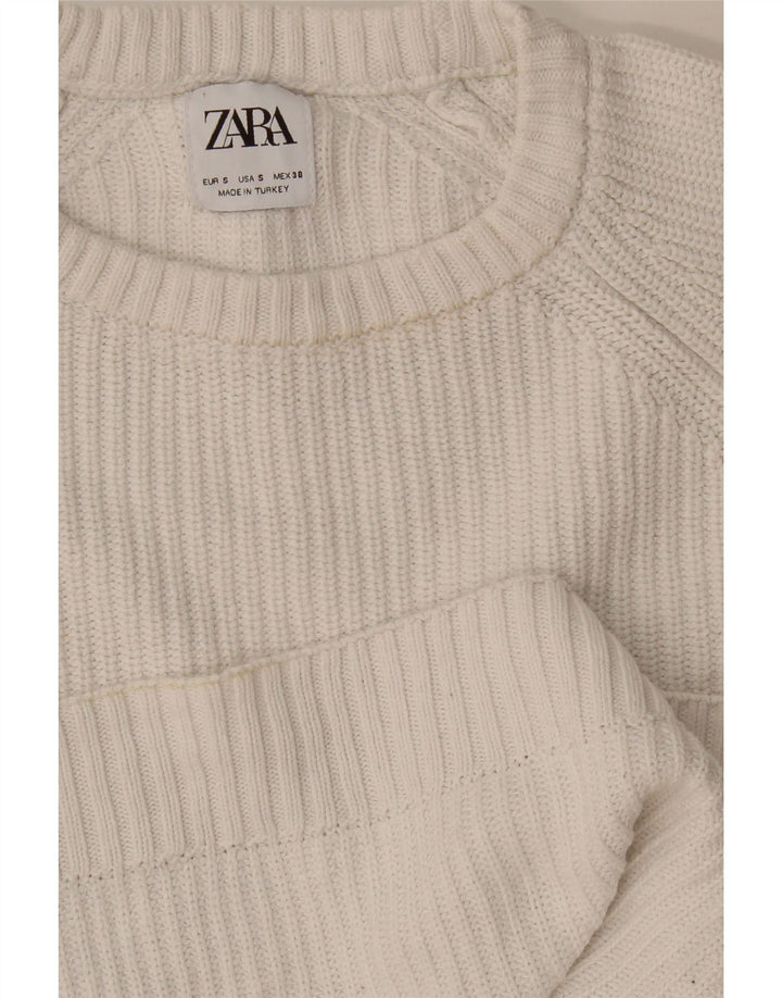 Ανδρικό πουλόβερ Zara Crew Neck Jumper Small White