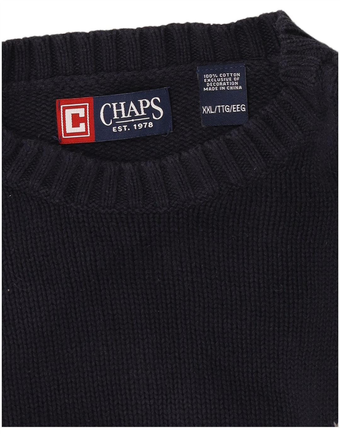 Ανδρικό πουλόβερ Chaps Crew Neck Jumper 2XL Navy Blue Cotton
