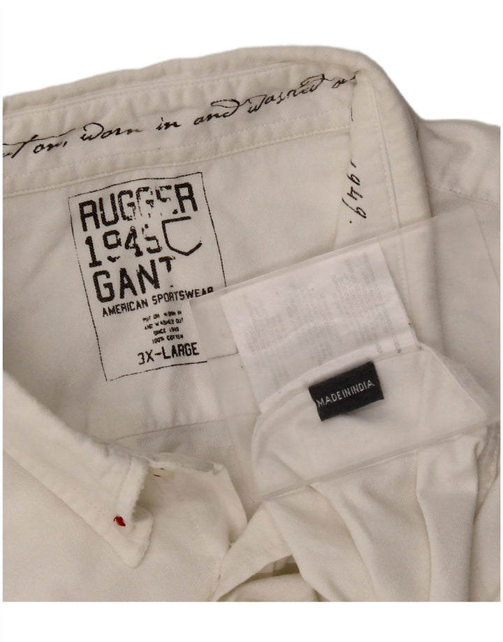 Ανδρικό πουκάμισο Gant 3XL από λευκό βαμβακερό