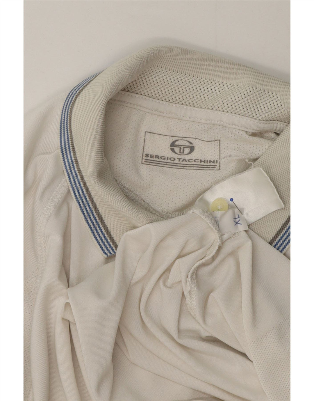 Sergio Tacchini Ανδρικό πουκάμισο Polo XL Λευκό Πολυεστέρας