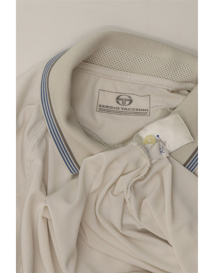 Sergio Tacchini Ανδρικό πουκάμισο Polo XL Λευκό Πολυεστέρας
