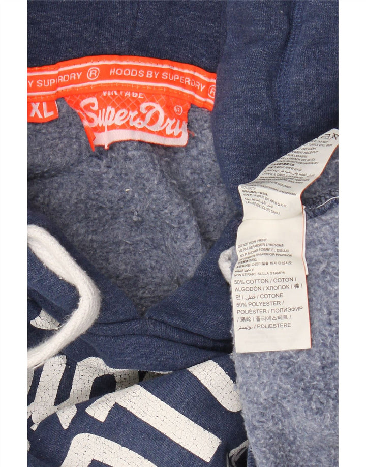 Superdry Ανδρικό γραφικό κουκούλα Jumper XL Navy Blue Cotton