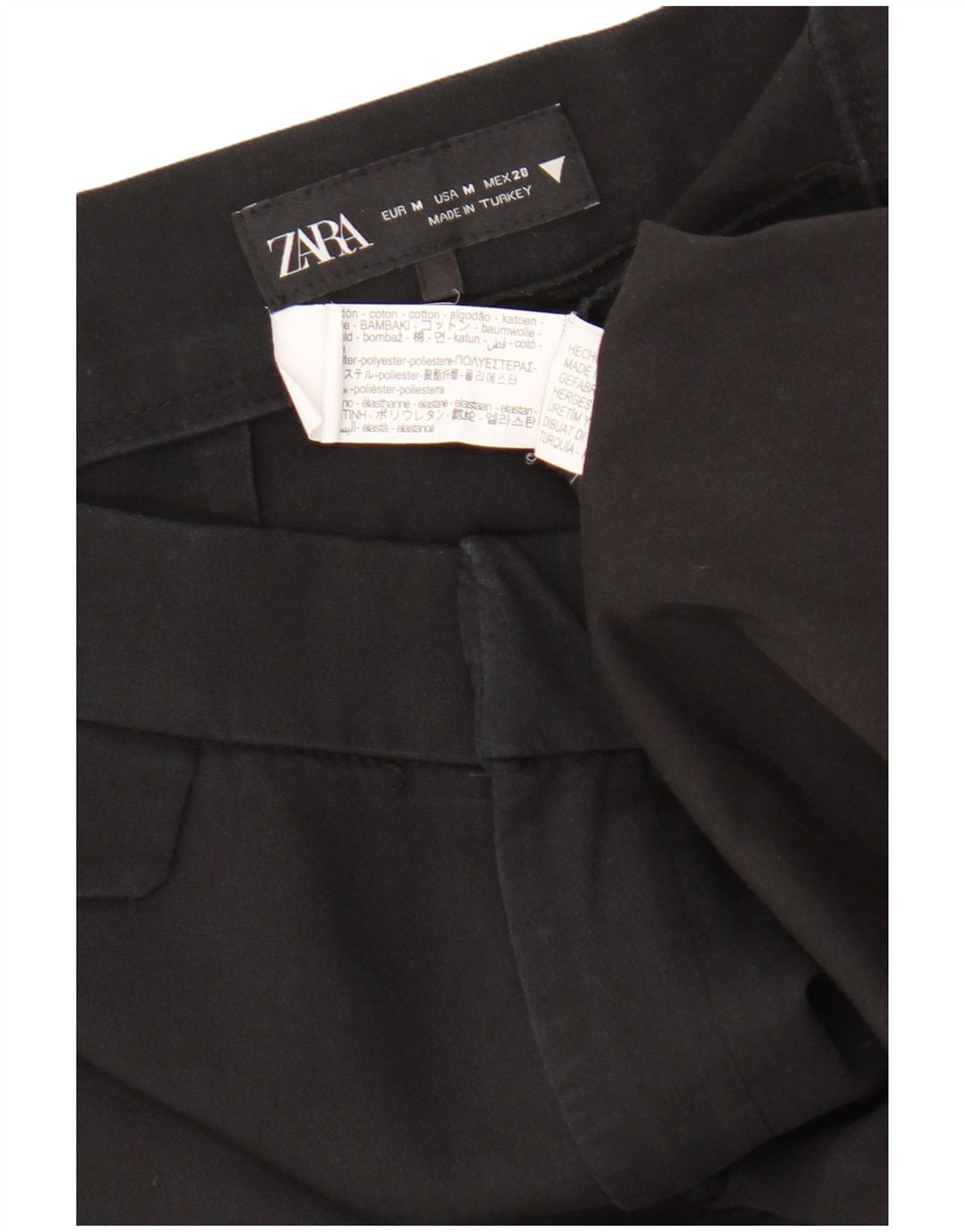 Zara Γυναικείο Μποτάκι Cropped Παντελόνι Medium W28 L25 Μαύρο βαμβακερό