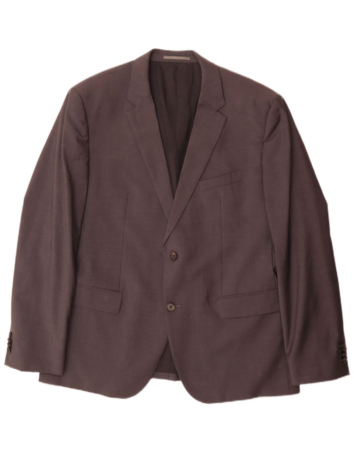 Hugo Boss Ανδρικό σακάκι μπλέιζερ με 2 κουμπιά EU 58 4XL Γκρι παρθένο μαλλί Classic