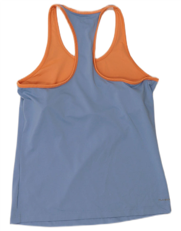 REEBOK Womens Vest Top UK 12 Medium Blue Polyester